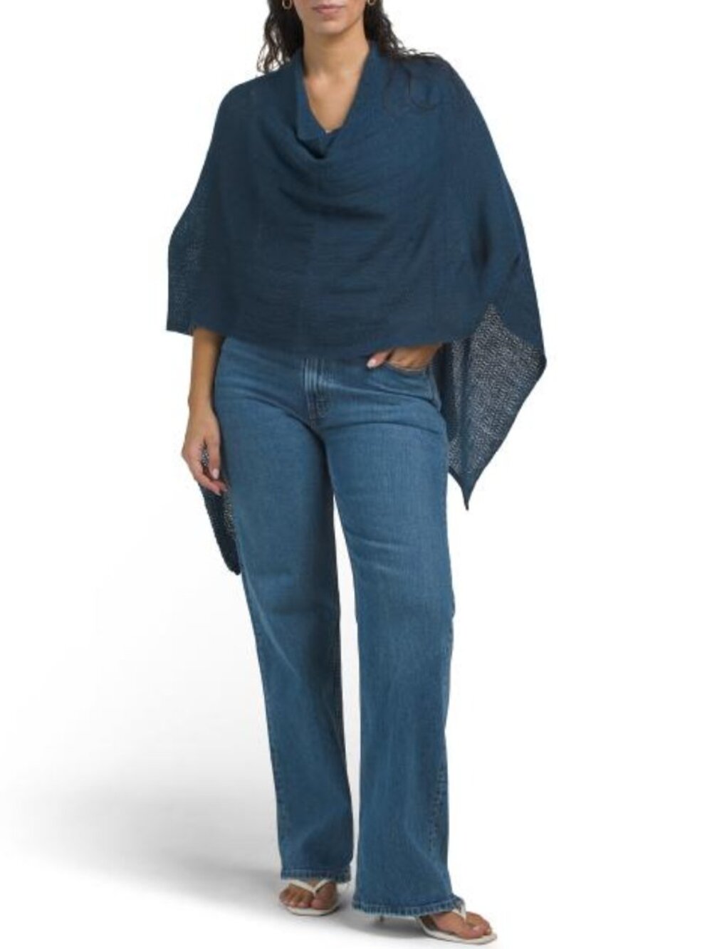 PORTOLANO Lightweight Cowl Neck Poncho